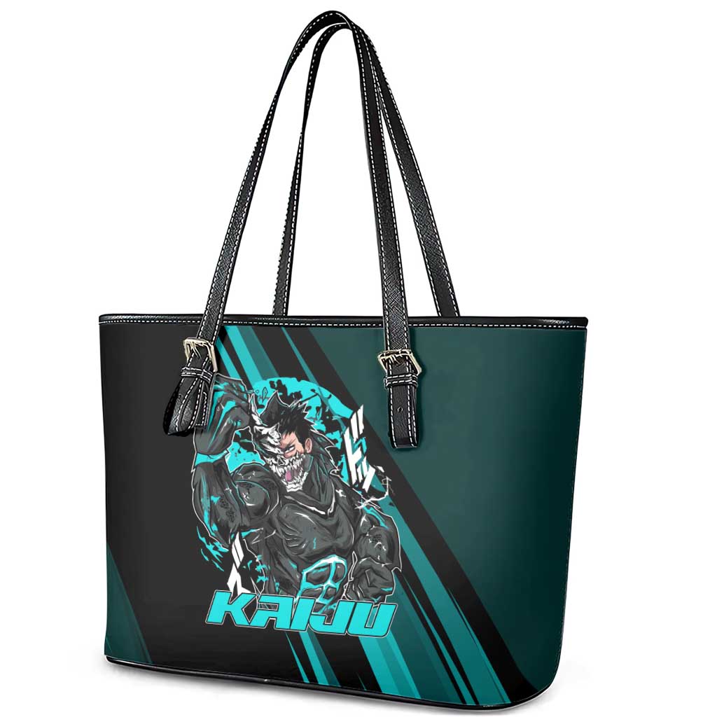 Kaiju No. 8 Monster Form Leather Tote Bag Neon Manga Combat Style