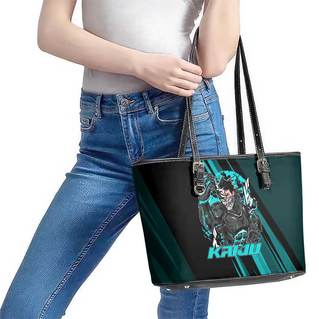Kaiju No. 8 Monster Form Leather Tote Bag Neon Manga Combat Style