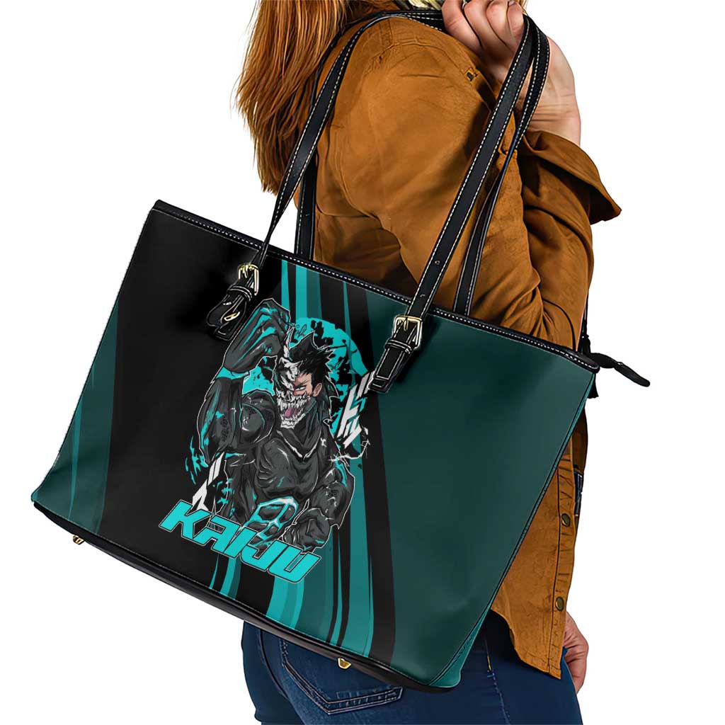 Kaiju No. 8 Monster Form Leather Tote Bag Neon Manga Combat Style