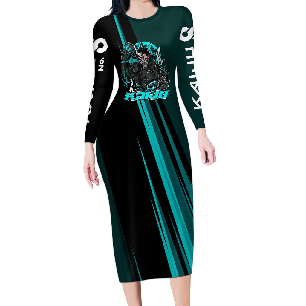 Kaiju No. 8 Monster Form Long Sleeve Bodycon Dress Neon Manga Combat Style