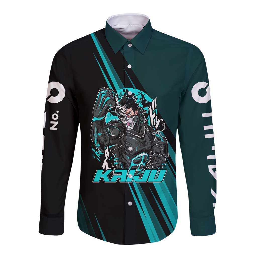 Kaiju No. 8 Monster Form Long Sleeve Button Shirt Neon Manga Combat Style