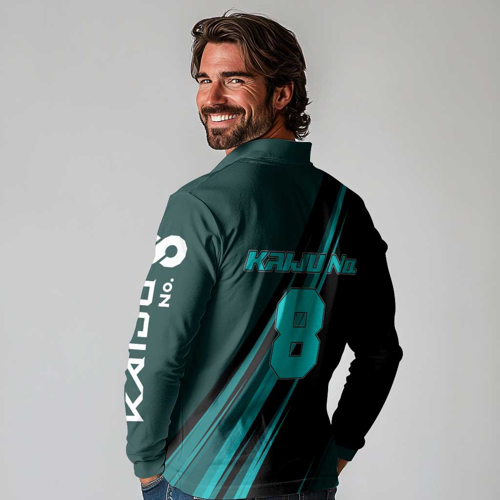 Kaiju No. 8 Monster Form Long Sleeve Polo Shirt Neon Manga Combat Style