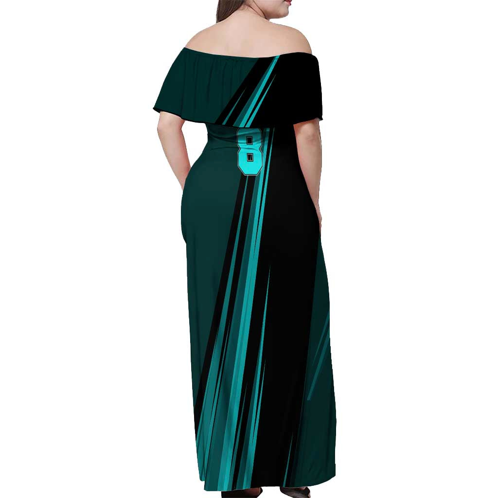 Kaiju No. 8 Monster Form Off Shoulder Maxi Dress Neon Manga Combat Style