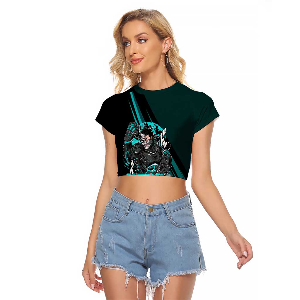 Kaiju No. 8 Monster Form Raglan Cropped T Shirt Neon Manga Combat Style