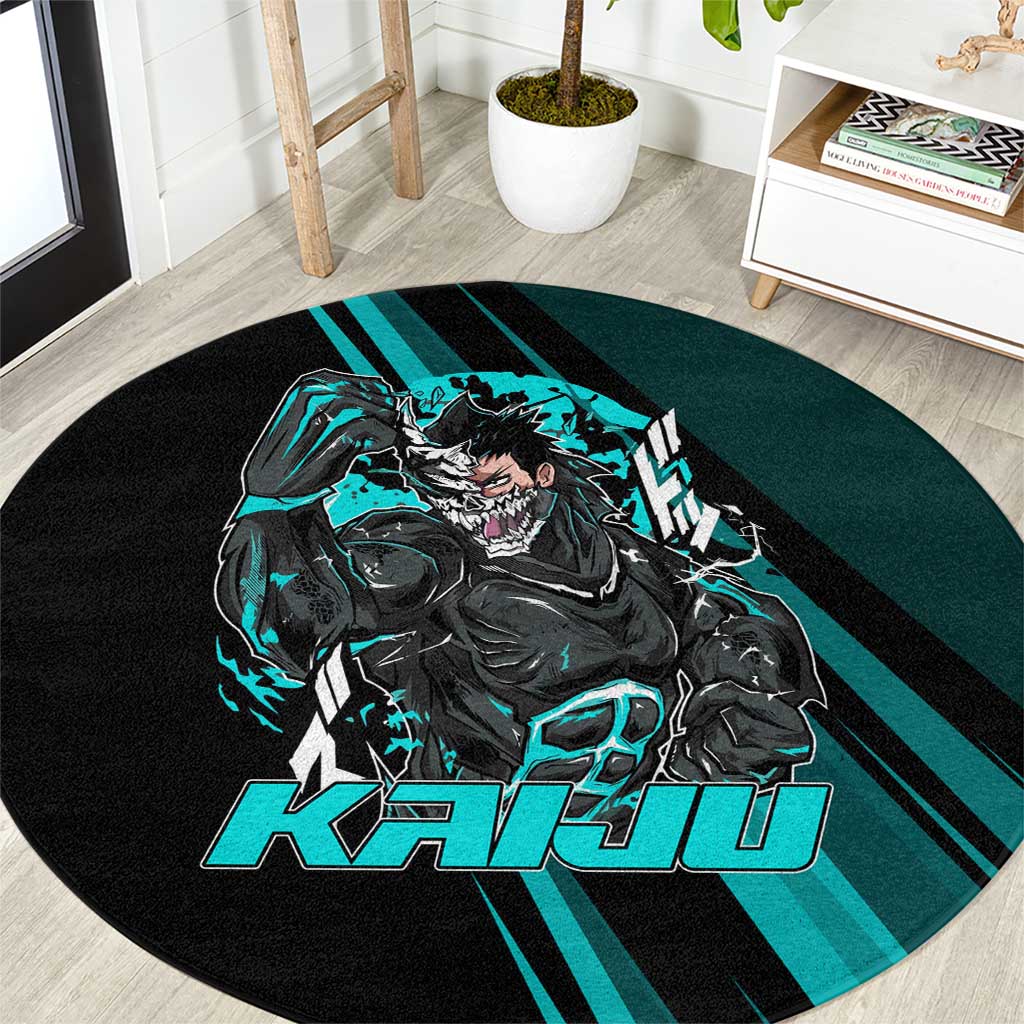 Kaiju No. 8 Monster Form Round Carpet Neon Manga Combat Style