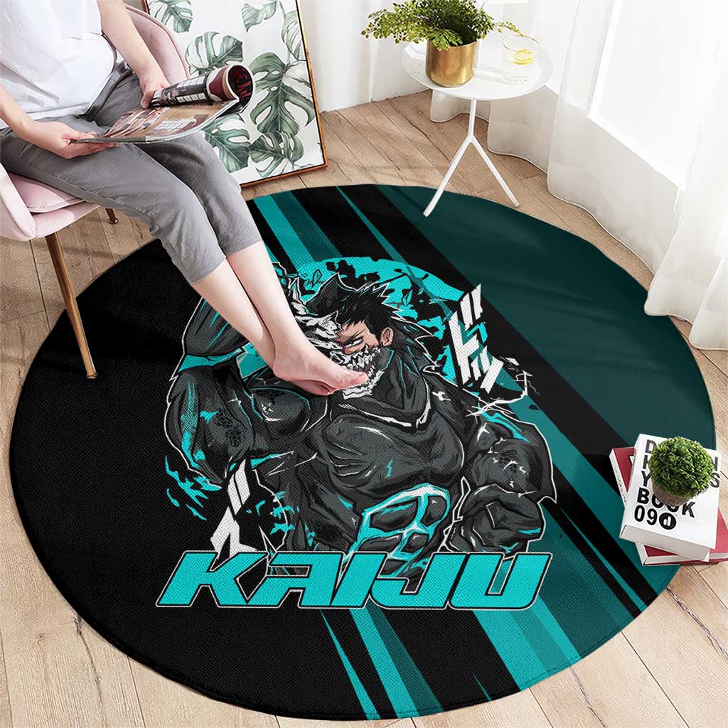 Kaiju No. 8 Monster Form Round Carpet Neon Manga Combat Style