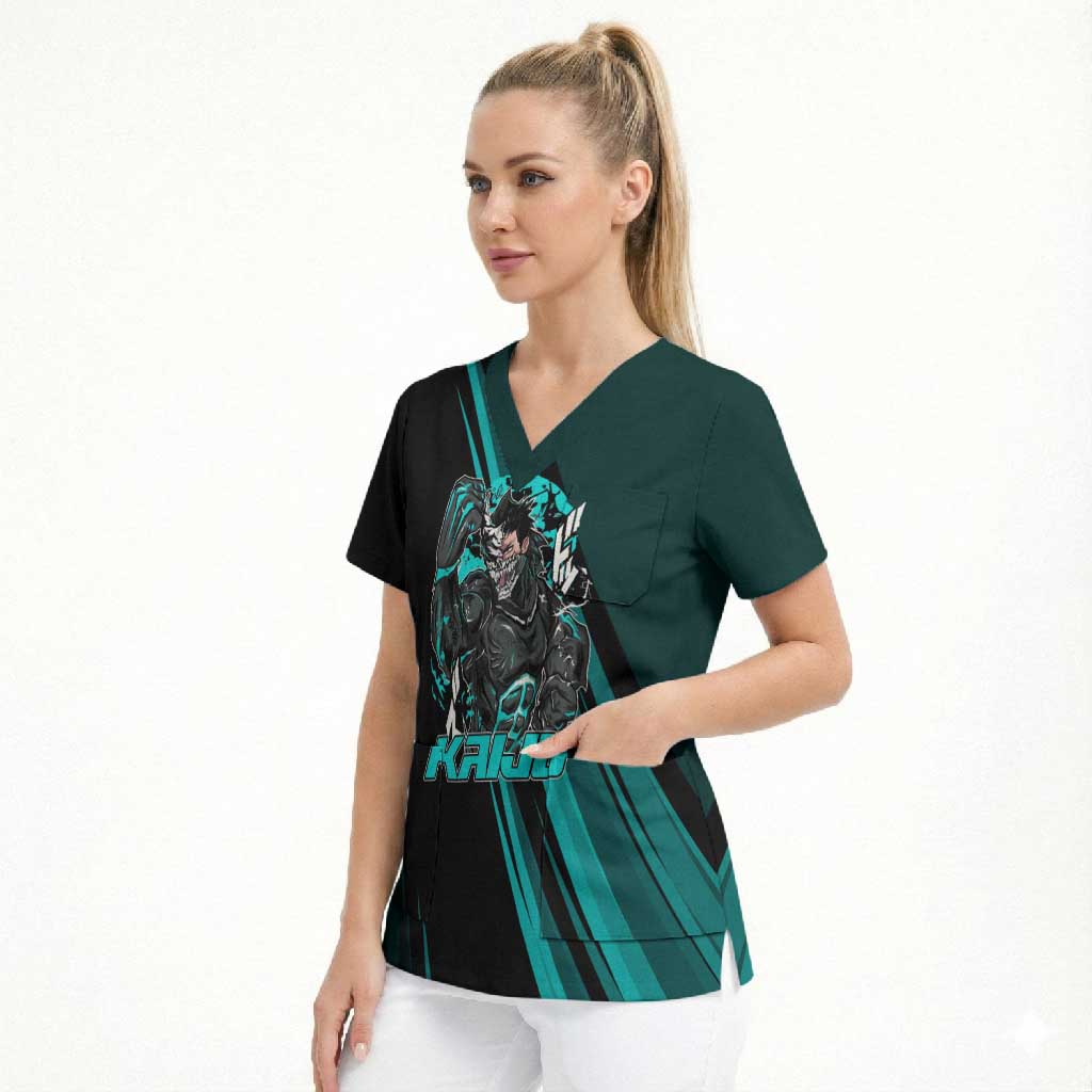 Kaiju No. 8 Monster Form Scrub Top Neon Manga Combat Style