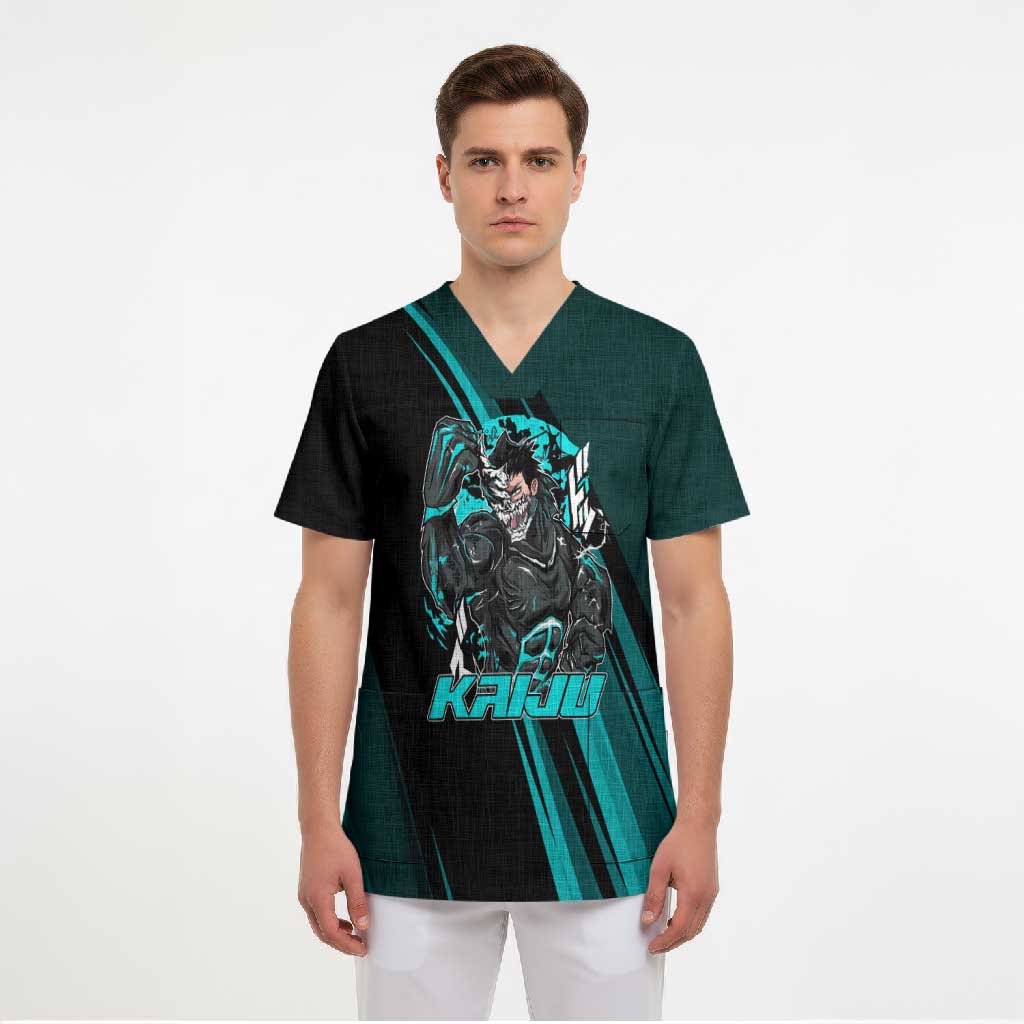Kaiju No. 8 Monster Form Scrub Top Neon Manga Combat Style