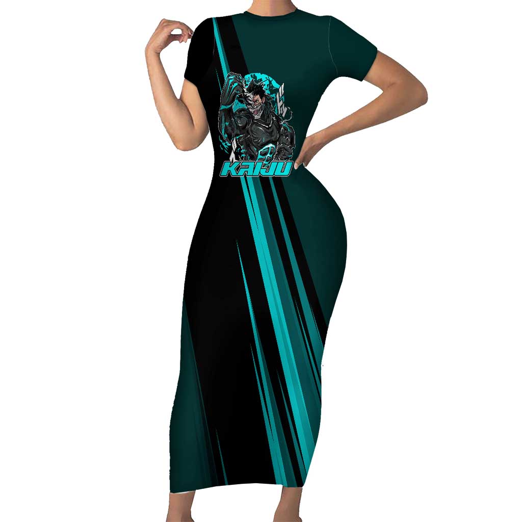 Kaiju No. 8 Monster Form Short Sleeve Bodycon Dress Neon Manga Combat Style