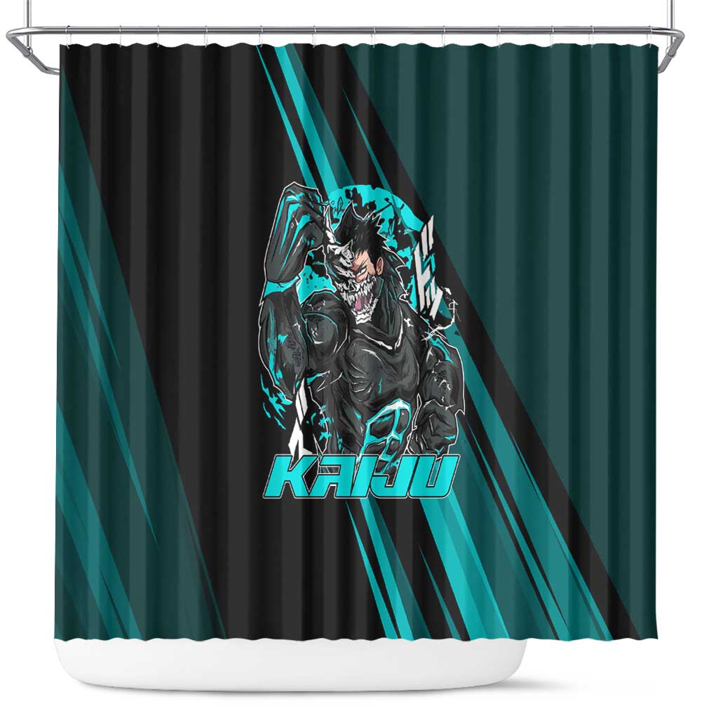Kaiju No. 8 Monster Form Shower Curtain Neon Manga Combat Style