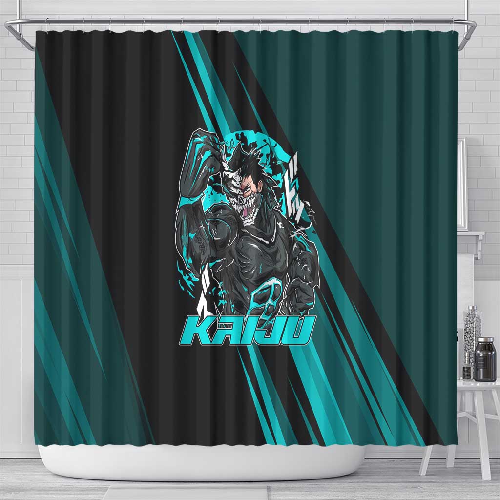 Kaiju No. 8 Monster Form Shower Curtain Neon Manga Combat Style