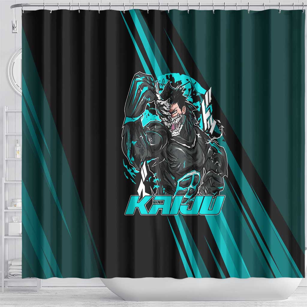 Kaiju No. 8 Monster Form Shower Curtain Neon Manga Combat Style