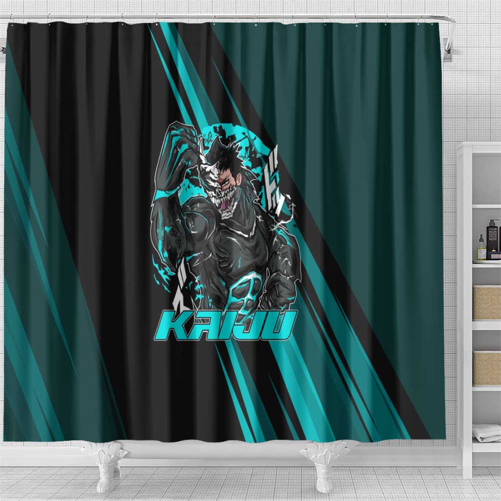 Kaiju No. 8 Monster Form Shower Curtain Neon Manga Combat Style