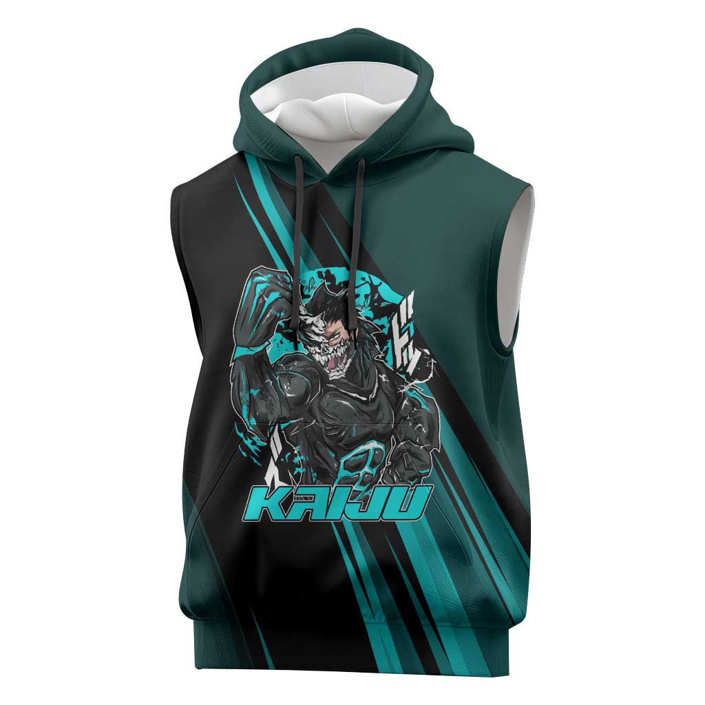 Kaiju No. 8 Monster Form Sleeveless Hoodie Neon Manga Combat Style
