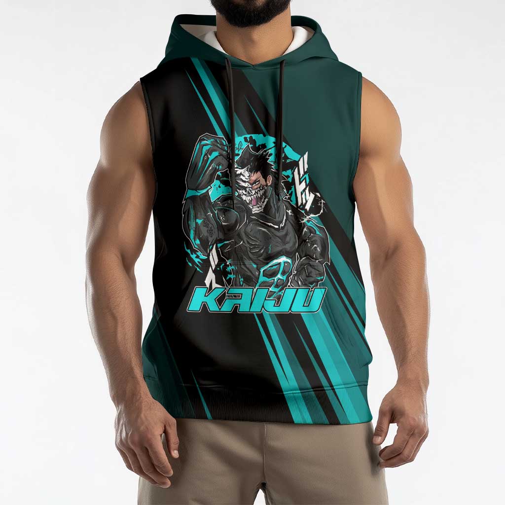 Kaiju No. 8 Monster Form Sleeveless Hoodie Neon Manga Combat Style