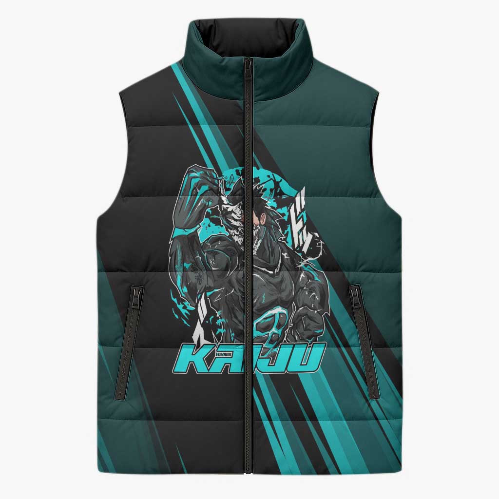 Kaiju No. 8 Monster Form Sleeveless Puffer Jacket Neon Manga Combat Style
