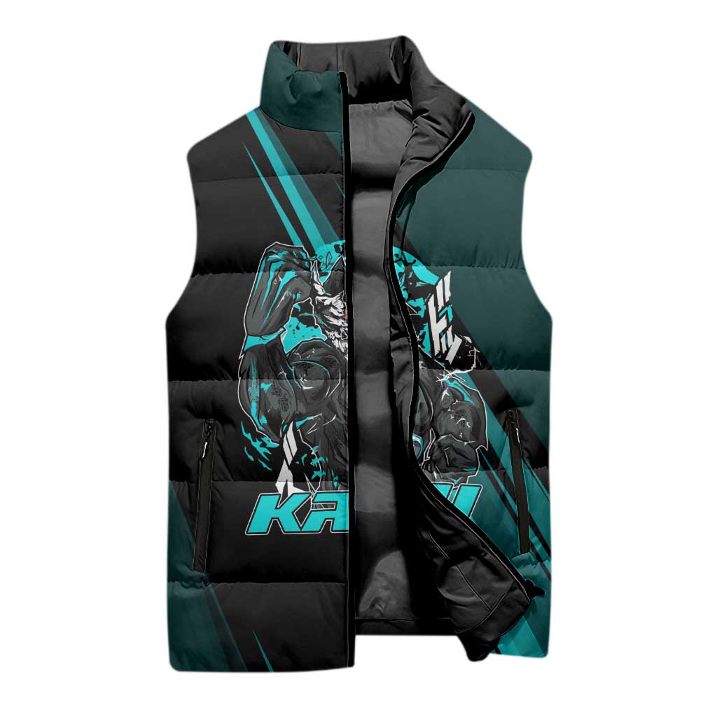 Kaiju No. 8 Monster Form Sleeveless Puffer Jacket Neon Manga Combat Style