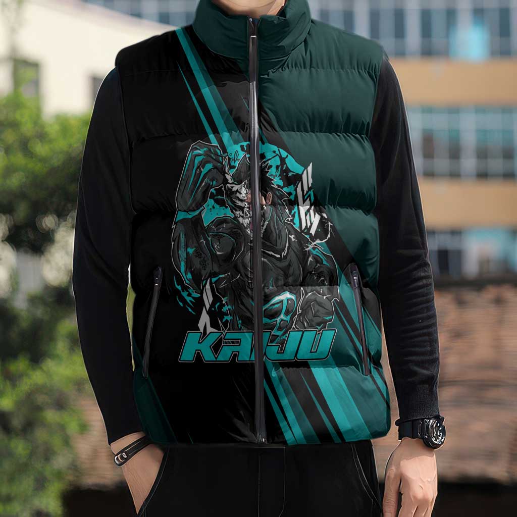 Kaiju No. 8 Monster Form Sleeveless Puffer Jacket Neon Manga Combat Style