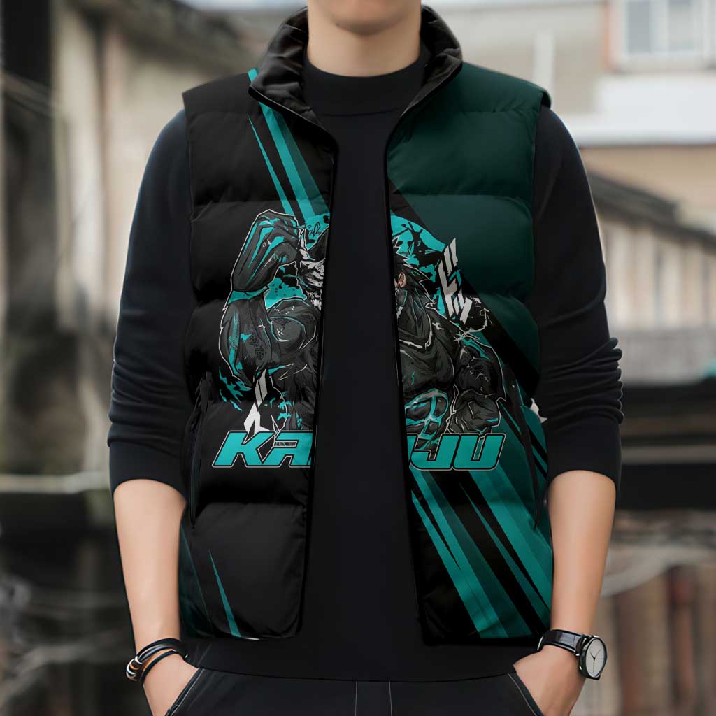 Kaiju No. 8 Monster Form Sleeveless Puffer Jacket Neon Manga Combat Style
