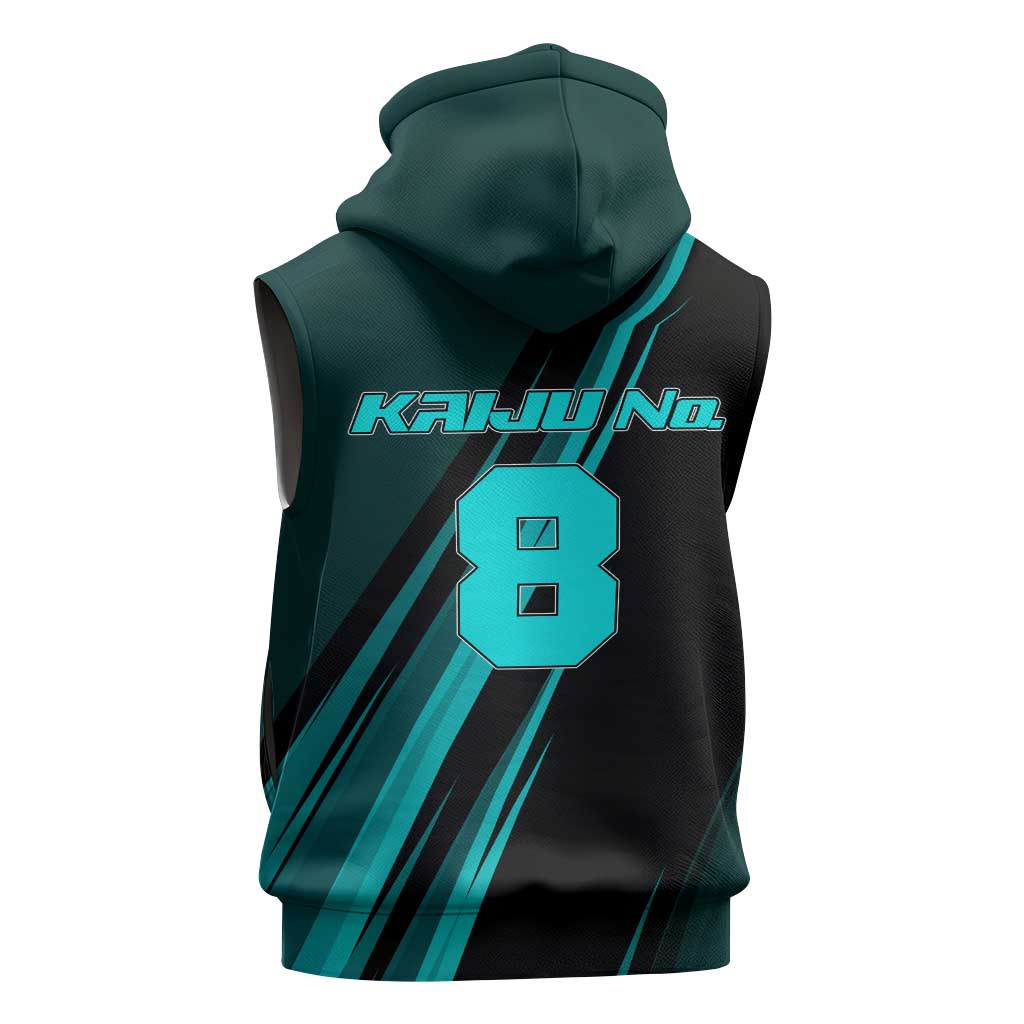 Kaiju No. 8 Monster Form Sleeveless Zip Hoodie Neon Manga Combat Style