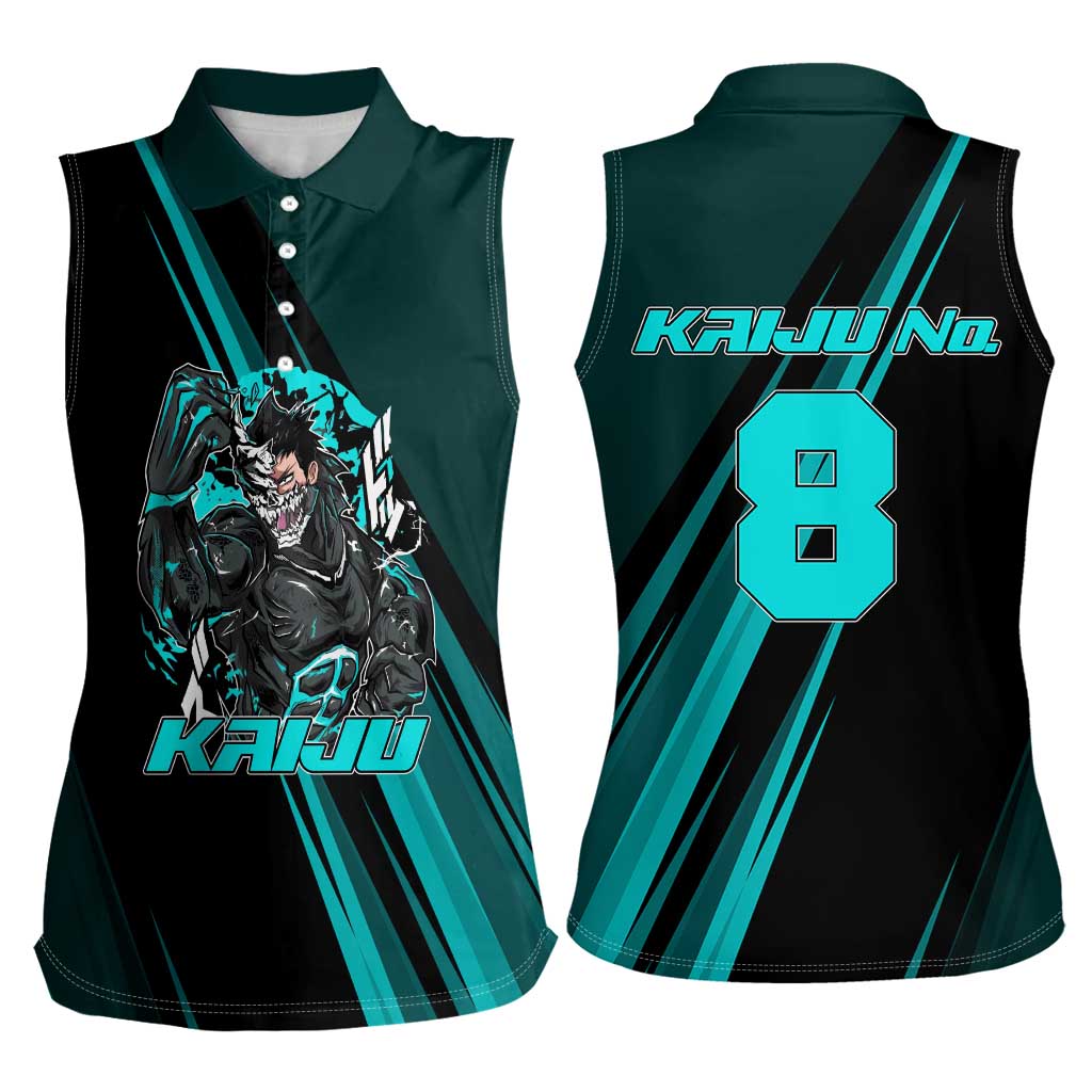 Kaiju No. 8 Monster Form Women Sleeveless Polo Shirt Neon Manga Combat Style