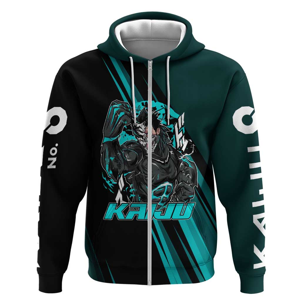 Kaiju No. 8 Monster Form Zip Hoodie Neon Manga Combat Style