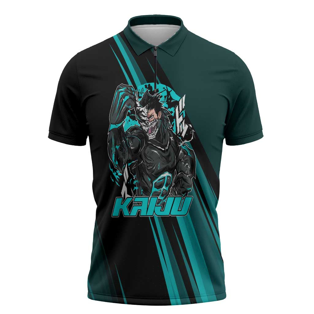 Kaiju No. 8 Monster Form Zipper Polo Shirt Neon Manga Combat Style