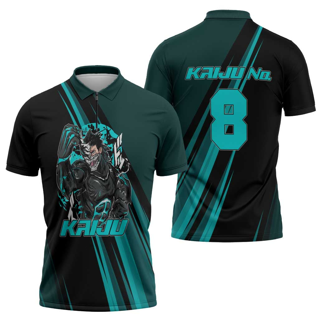 Kaiju No. 8 Monster Form Zipper Polo Shirt Neon Manga Combat Style