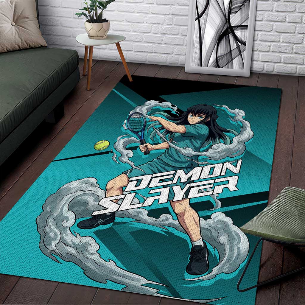 Muichiro Tokito Mist Hashira Area Rug Sporty Anime Mashup Style