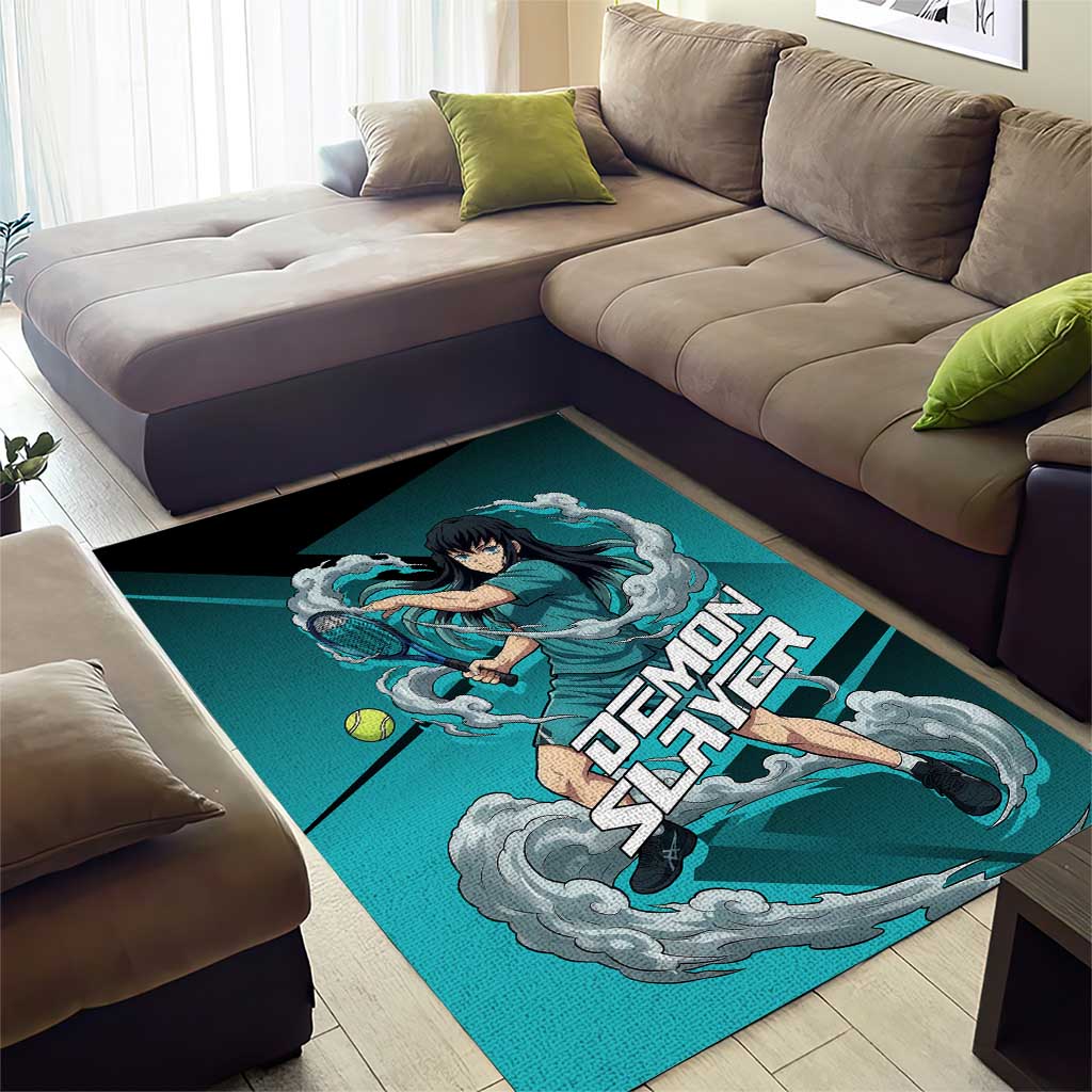 Muichiro Tokito Mist Hashira Area Rug Sporty Anime Mashup Style