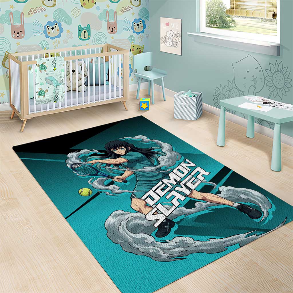 Muichiro Tokito Mist Hashira Area Rug Sporty Anime Mashup Style
