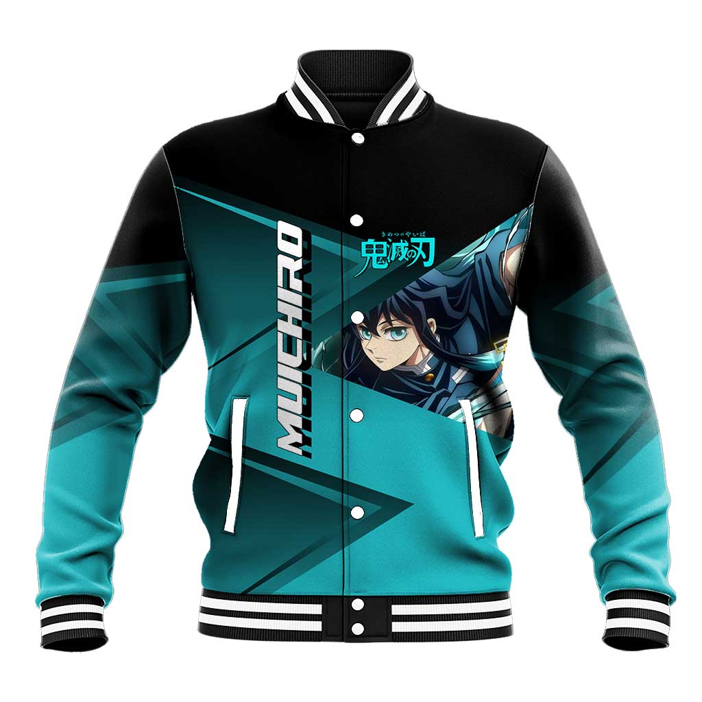 Muichiro Tokito Mist Hashira Baseball Jacket Sporty Anime Mashup Style