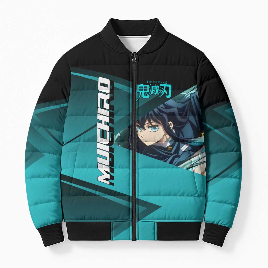 Muichiro Tokito Mist Hashira Bomber Puffer Jacket Sporty Anime Mashup Style