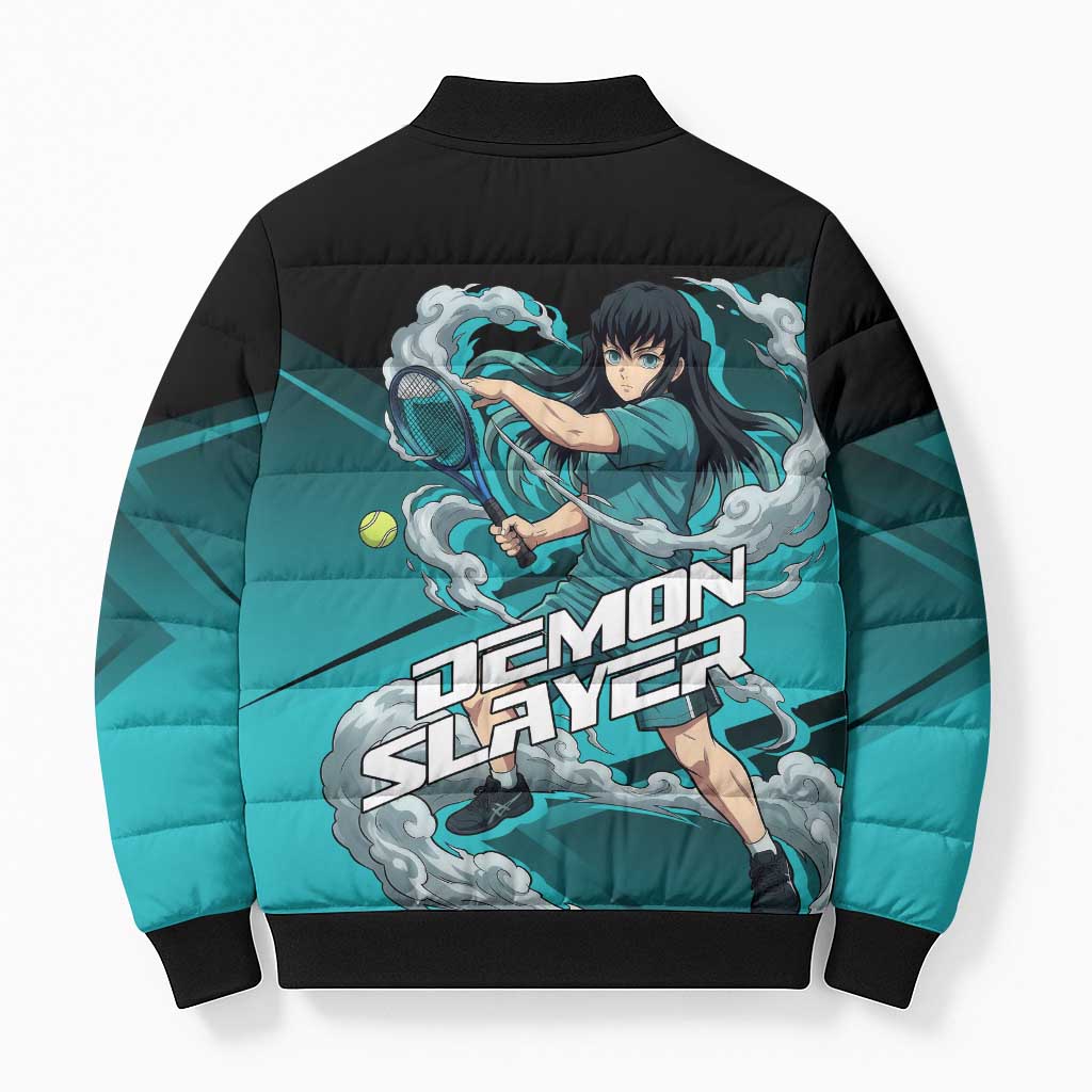 Muichiro Tokito Mist Hashira Bomber Puffer Jacket Sporty Anime Mashup Style