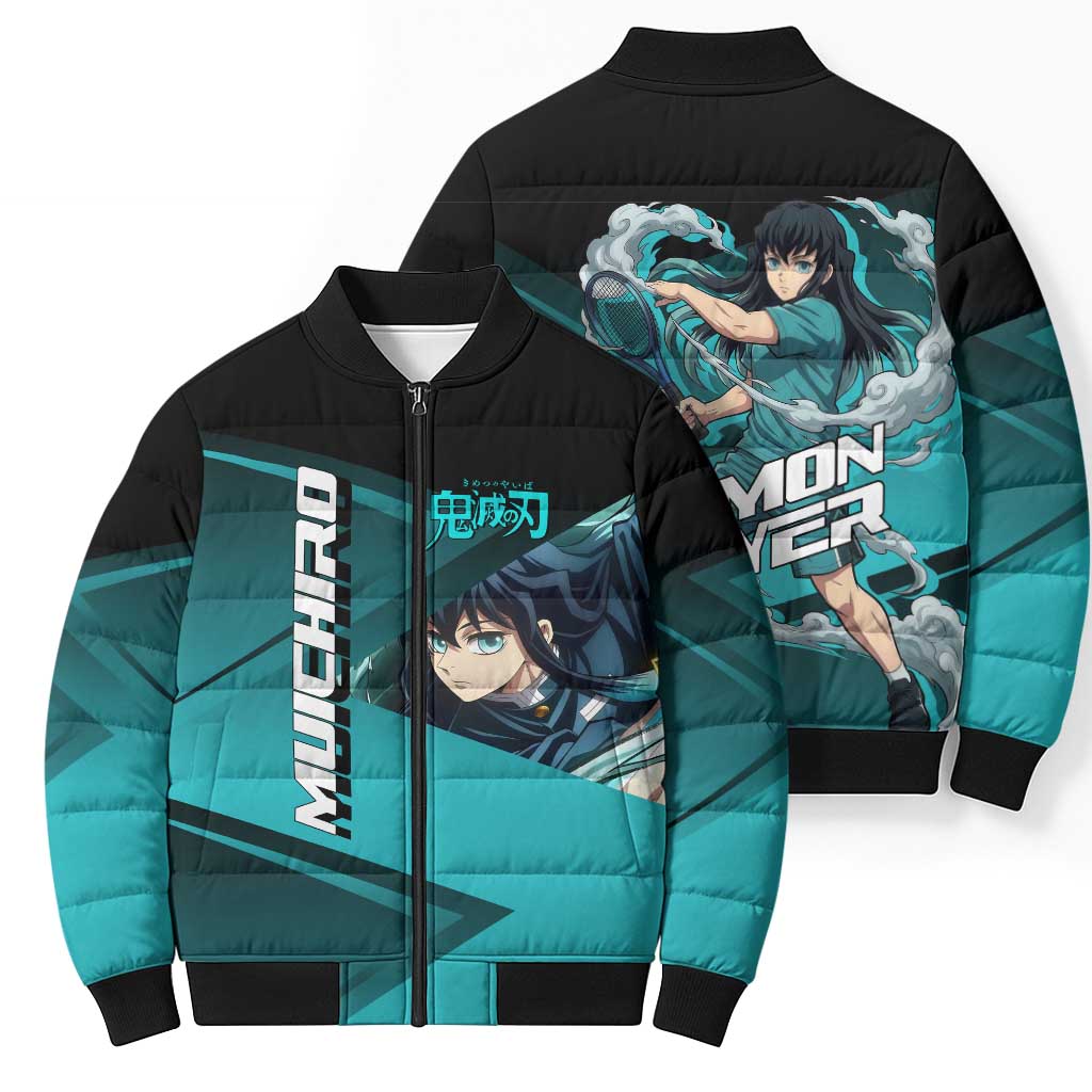 Muichiro Tokito Mist Hashira Bomber Puffer Jacket Sporty Anime Mashup Style
