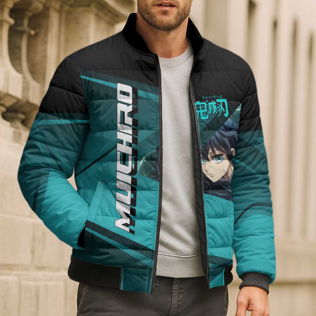 Muichiro Tokito Mist Hashira Bomber Puffer Jacket Sporty Anime Mashup Style