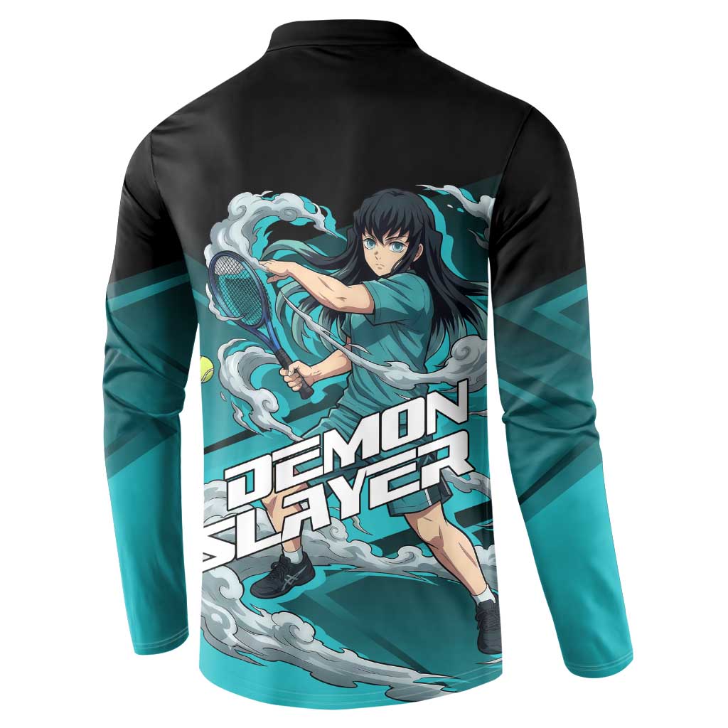 Muichiro Tokito Mist Hashira Button Sweatshirt Sporty Anime Mashup Style