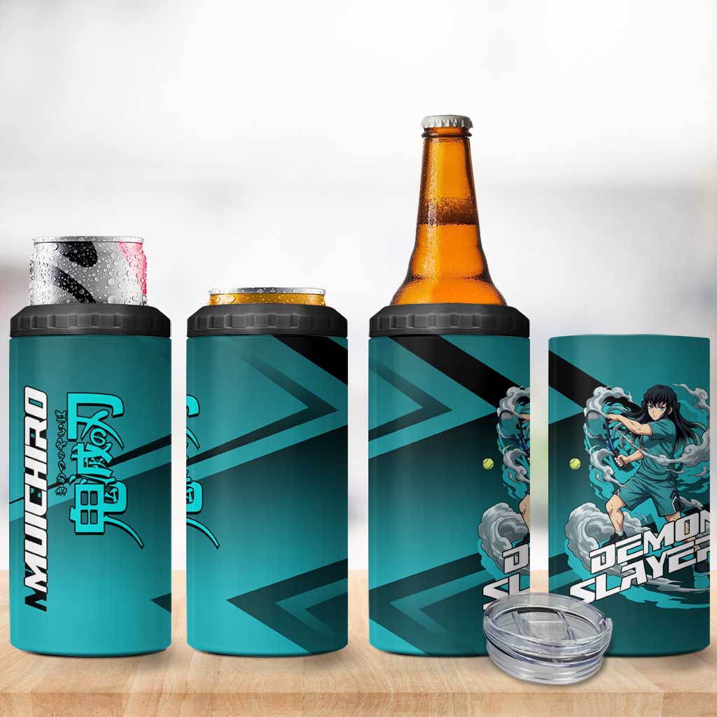 Muichiro Tokito Mist Hashira 4 in 1 Can Cooler Tumbler Sporty Anime Mashup Style