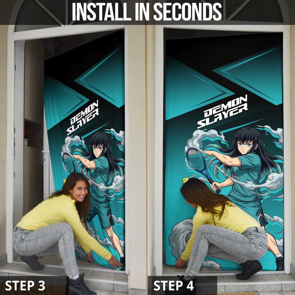 Muichiro Tokito Mist Hashira Door Cover Sporty Anime Mashup Style