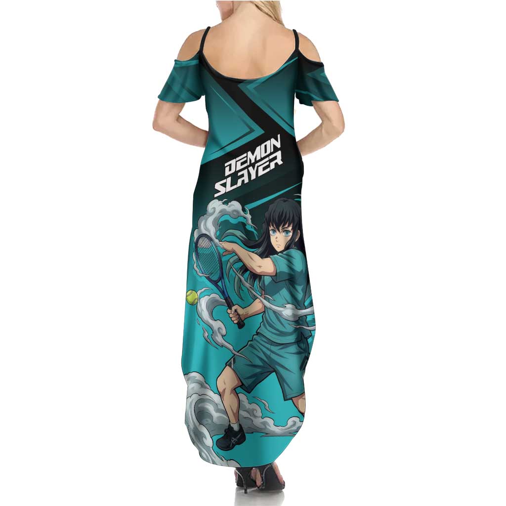 Muichiro Tokito Mist Hashira Family Matching Summer Maxi Dress and Hawaiian Shirt Sporty Anime Mashup Style