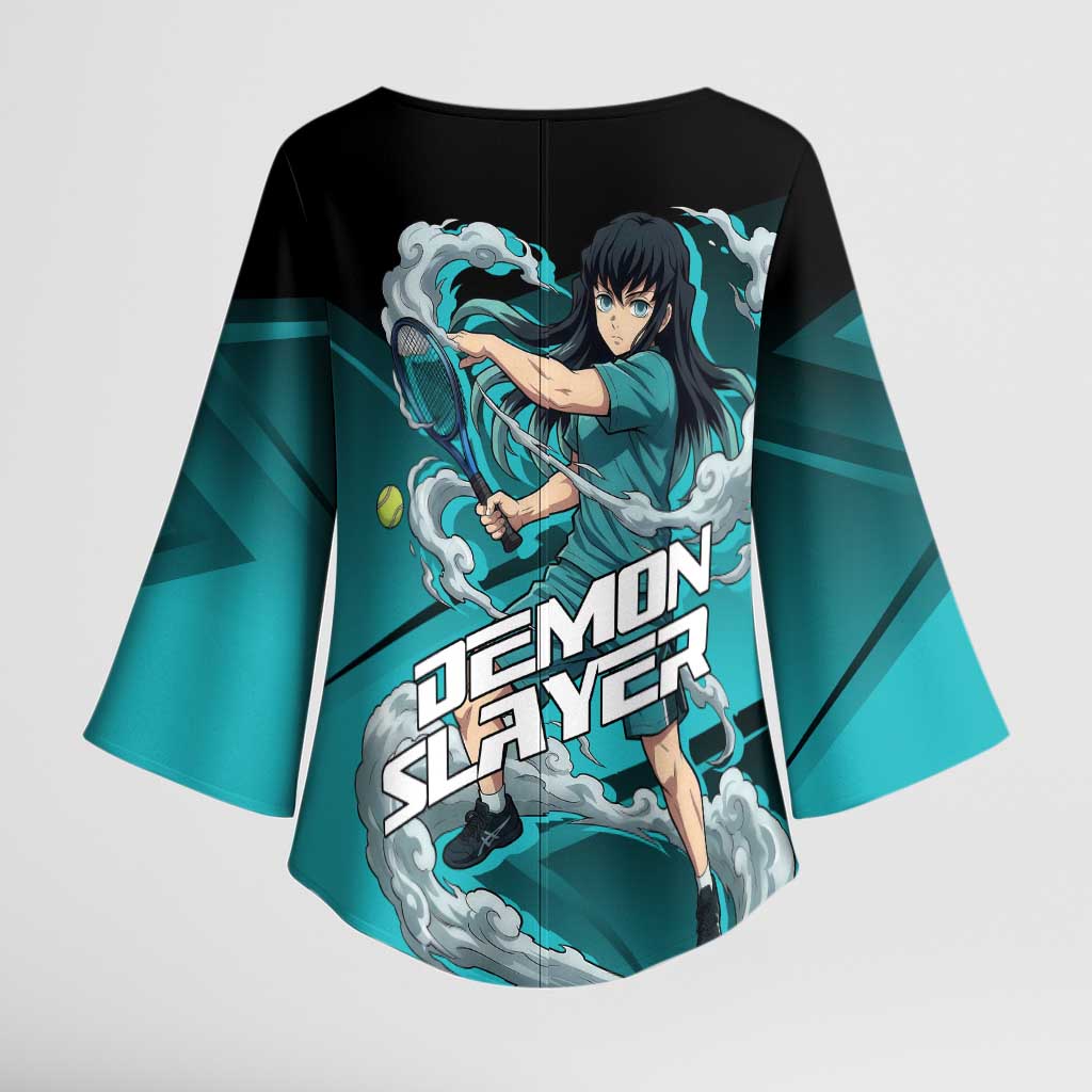 Muichiro Tokito Mist Hashira Kimono Sleeve Blouse Sporty Anime Mashup Style