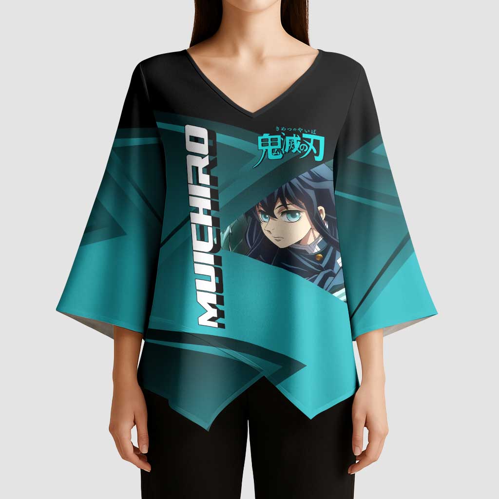 Muichiro Tokito Mist Hashira Kimono Sleeve Blouse Sporty Anime Mashup Style