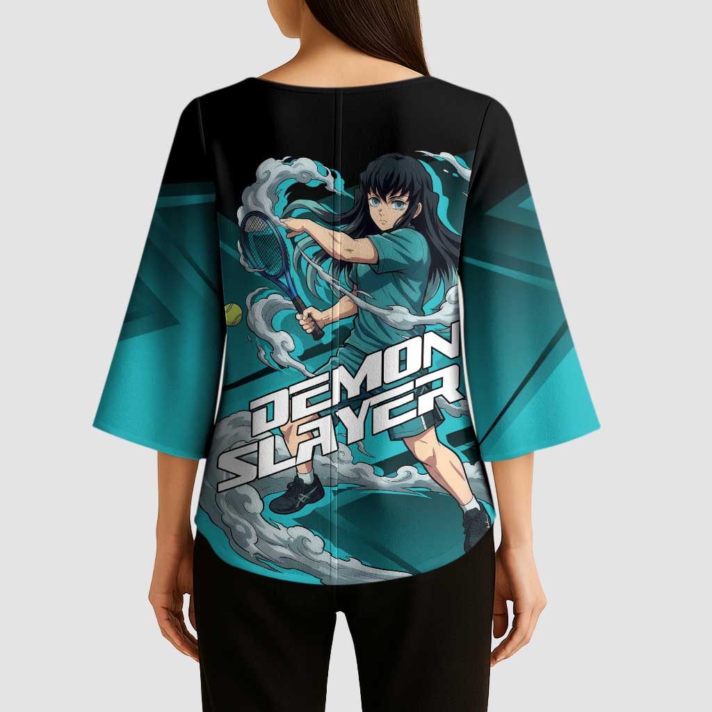 Muichiro Tokito Mist Hashira Kimono Sleeve Blouse Sporty Anime Mashup Style