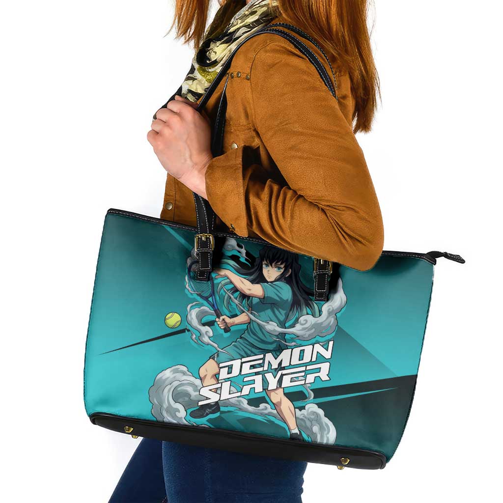 Muichiro Tokito Mist Hashira Leather Tote Bag Sporty Anime Mashup Style