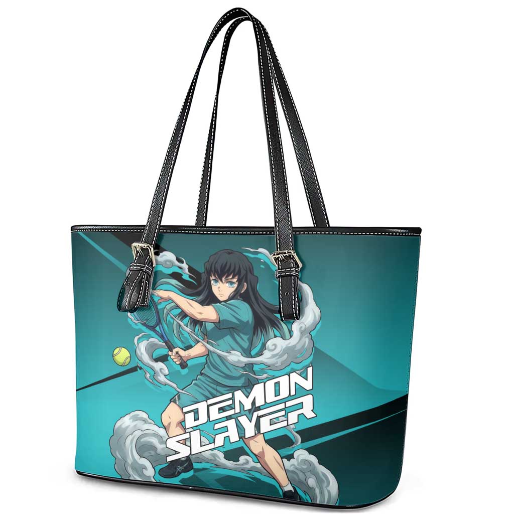 Muichiro Tokito Mist Hashira Leather Tote Bag Sporty Anime Mashup Style
