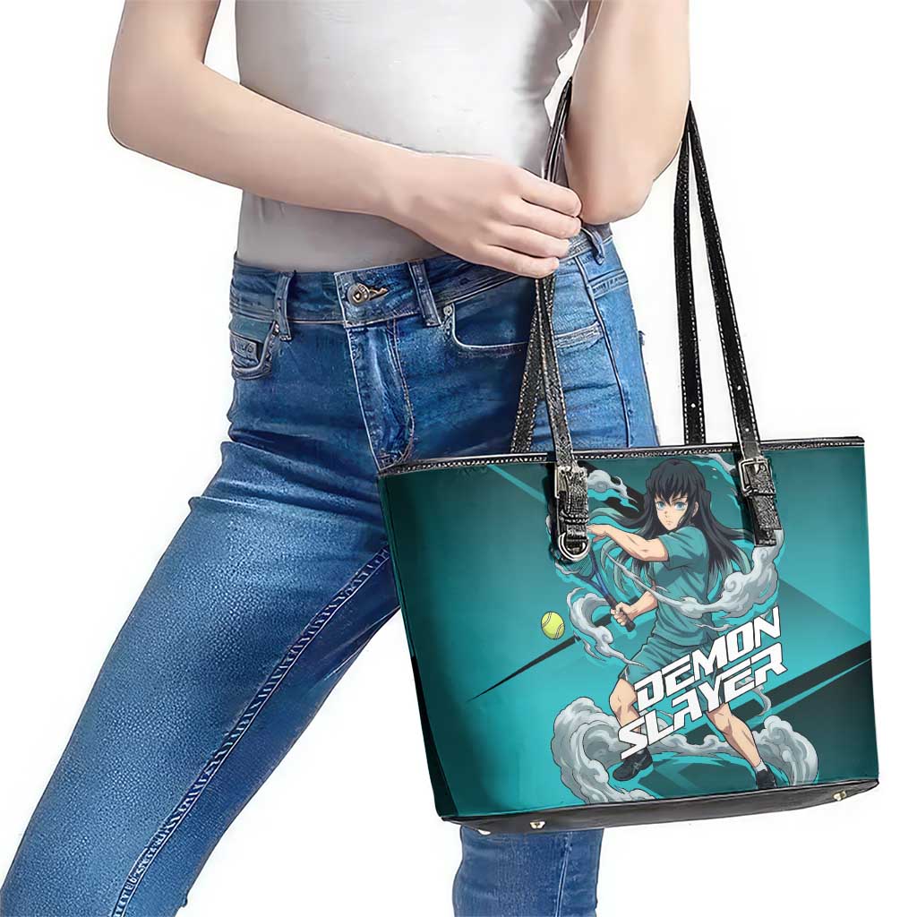 Muichiro Tokito Mist Hashira Leather Tote Bag Sporty Anime Mashup Style