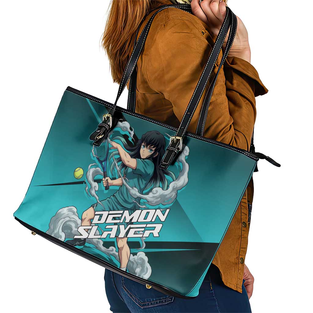 Muichiro Tokito Mist Hashira Leather Tote Bag Sporty Anime Mashup Style