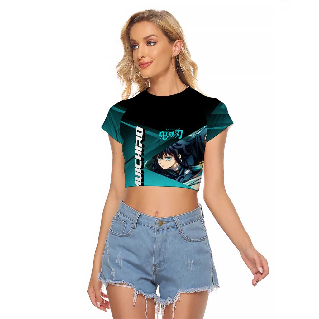 Muichiro Tokito Mist Hashira Raglan Cropped T Shirt Sporty Anime Mashup Style
