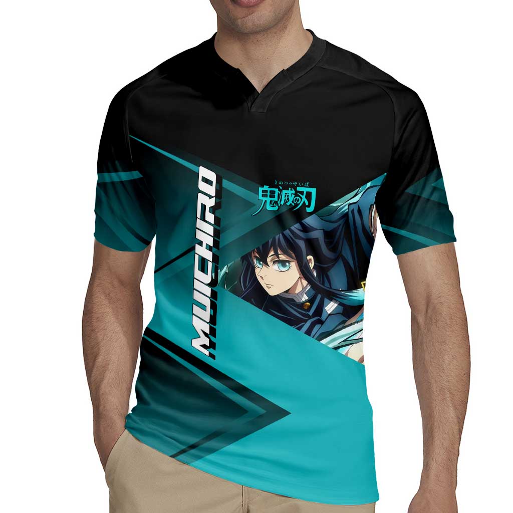 Muichiro Tokito Mist Hashira Rugby Jersey Sporty Anime Mashup Style
