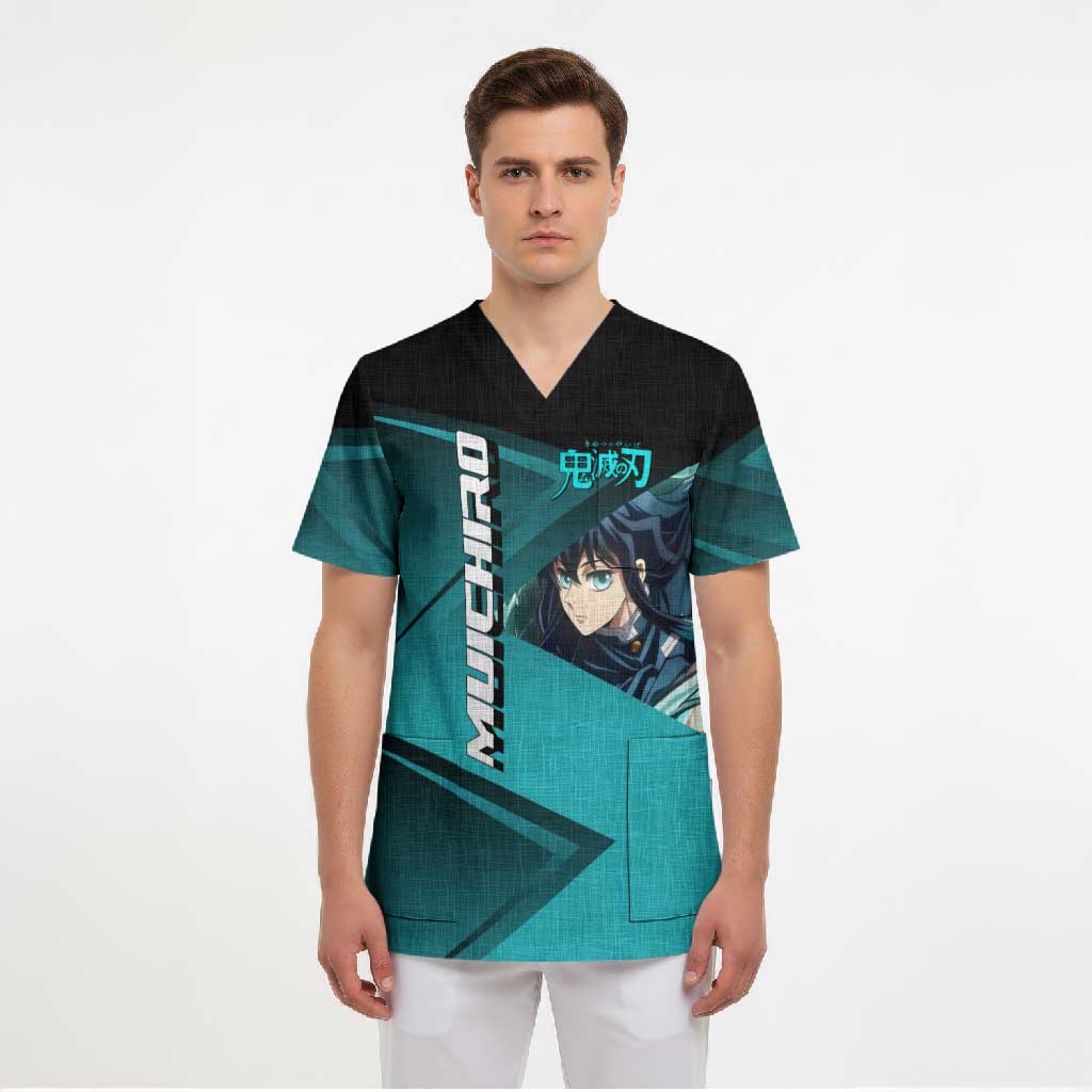 Muichiro Tokito Mist Hashira Scrub Top Sporty Anime Mashup Style